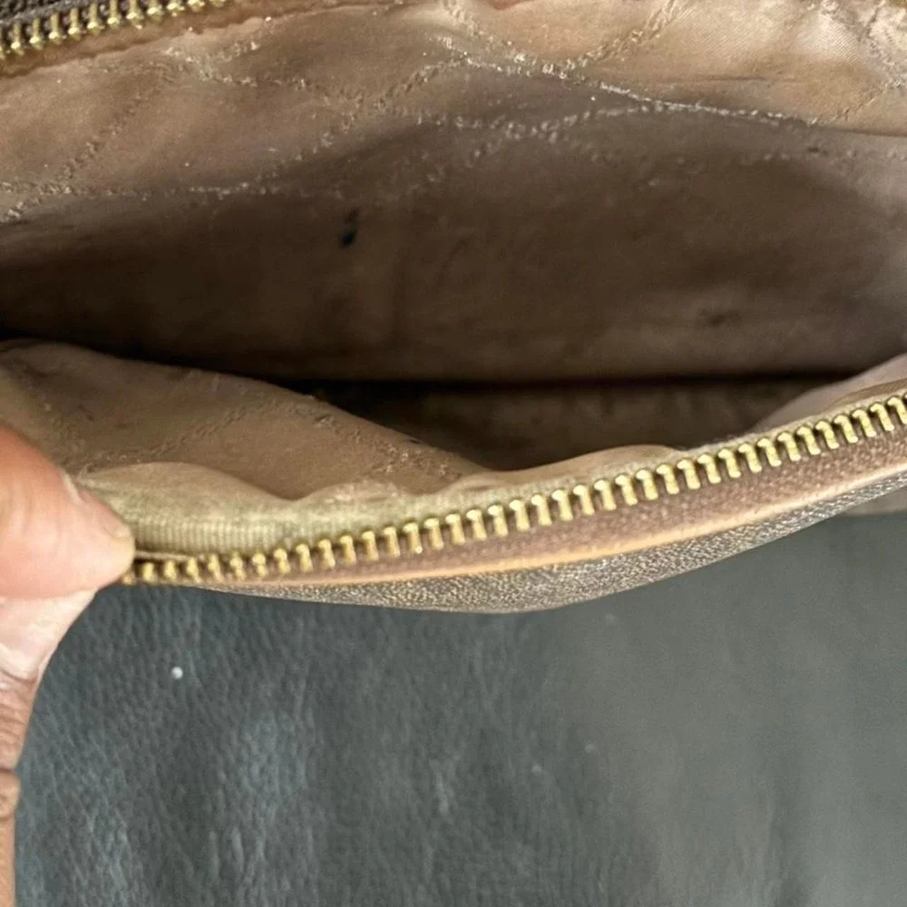 Michael‎ Kors brown monogram backpack purse with gold hardware